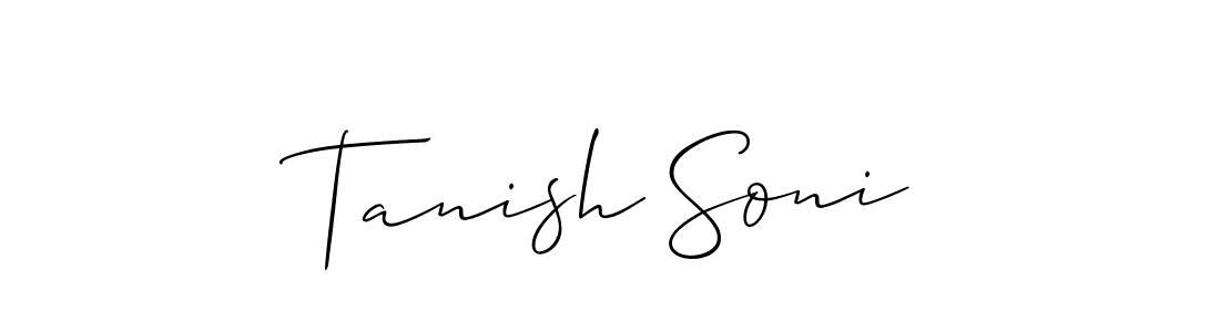 Create a beautiful signature design for name Tanish Soni. With this signature (Allison_Script) fonts, you can make a handwritten signature for free. Tanish Soni signature style 2 images and pictures png