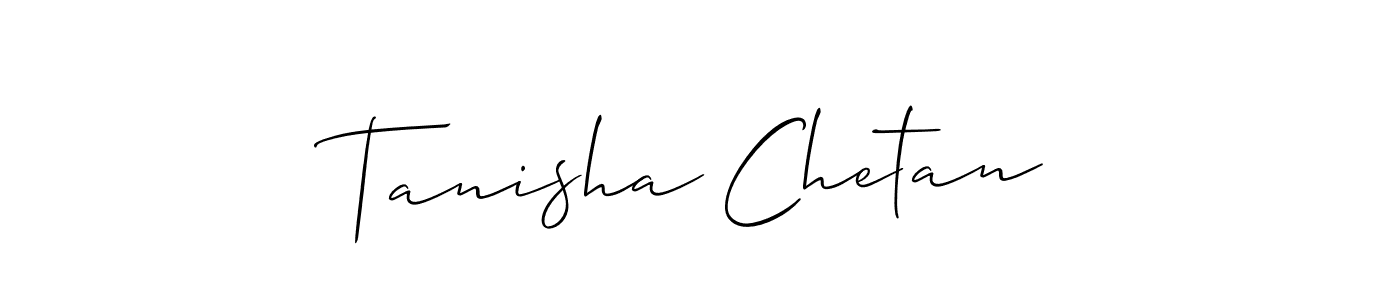 Also You can easily find your signature by using the search form. We will create Tanisha Chetan name handwritten signature images for you free of cost using Allison_Script sign style. Tanisha Chetan signature style 2 images and pictures png