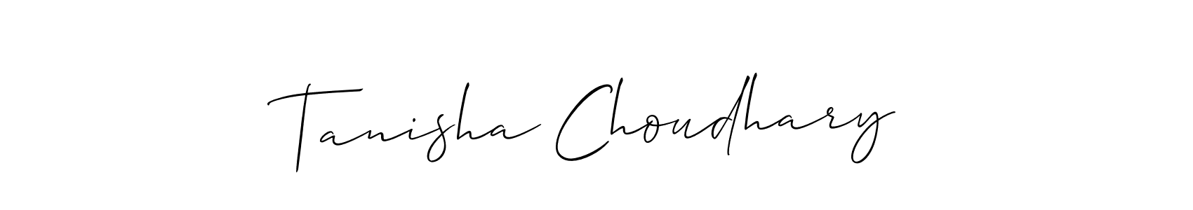 Use a signature maker to create a handwritten signature online. With this signature software, you can design (Allison_Script) your own signature for name Tanisha Choudhary. Tanisha Choudhary signature style 2 images and pictures png