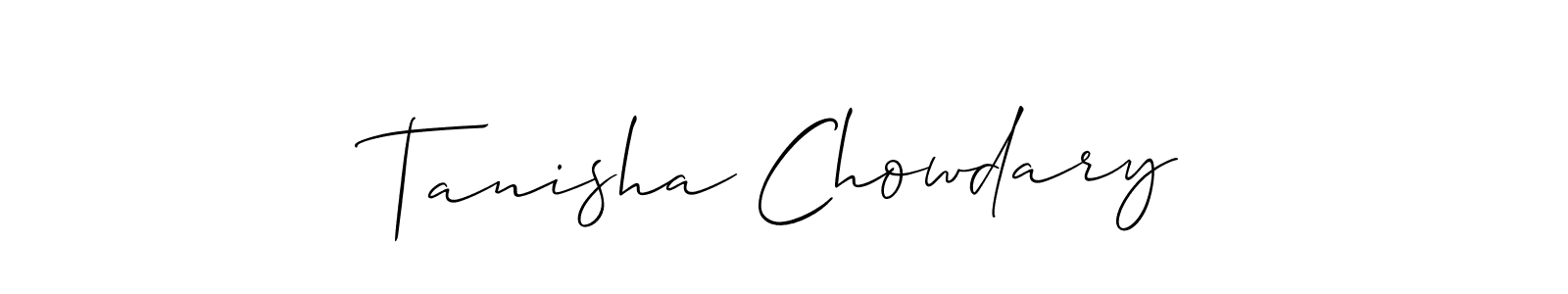 Tanisha Chowdary stylish signature style. Best Handwritten Sign (Allison_Script) for my name. Handwritten Signature Collection Ideas for my name Tanisha Chowdary. Tanisha Chowdary signature style 2 images and pictures png