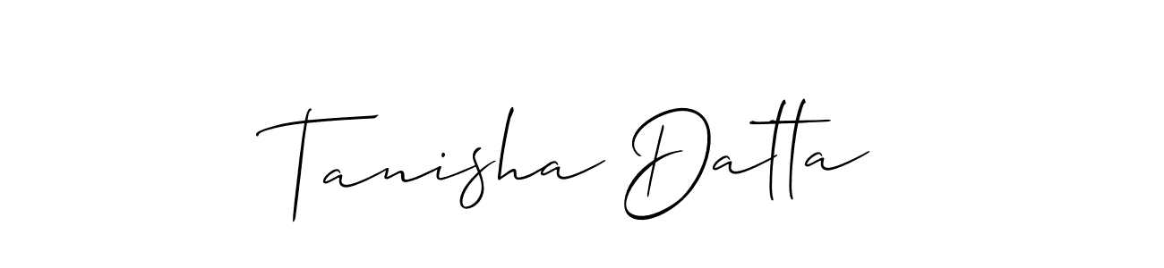 Make a short Tanisha Datta signature style. Manage your documents anywhere anytime using Allison_Script. Create and add eSignatures, submit forms, share and send files easily. Tanisha Datta signature style 2 images and pictures png