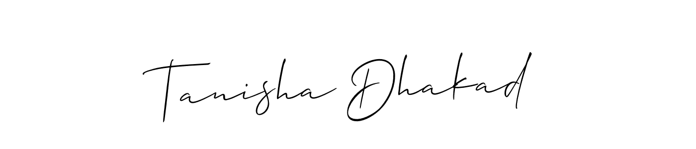 You can use this online signature creator to create a handwritten signature for the name Tanisha Dhakad. This is the best online autograph maker. Tanisha Dhakad signature style 2 images and pictures png