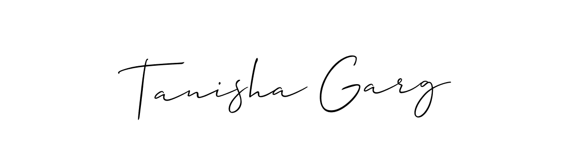 How to make Tanisha Garg name signature. Use Allison_Script style for creating short signs online. This is the latest handwritten sign. Tanisha Garg signature style 2 images and pictures png