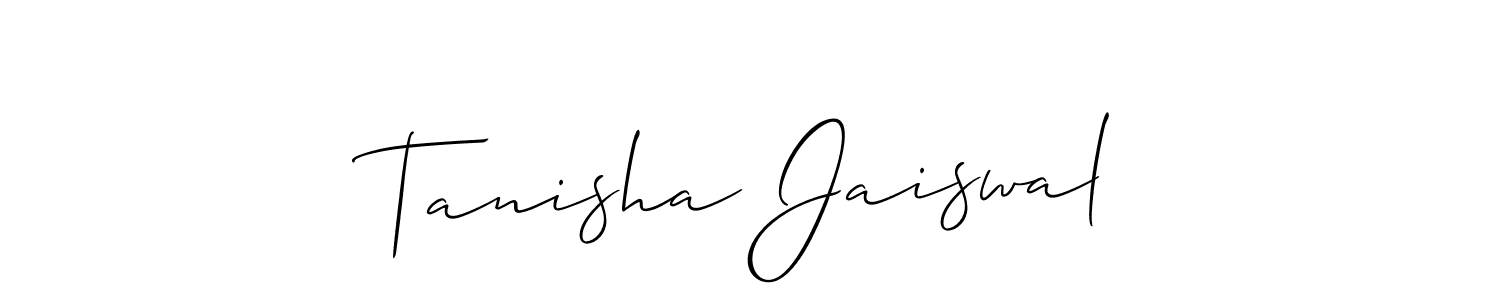 Also we have Tanisha Jaiswal name is the best signature style. Create professional handwritten signature collection using Allison_Script autograph style. Tanisha Jaiswal signature style 2 images and pictures png