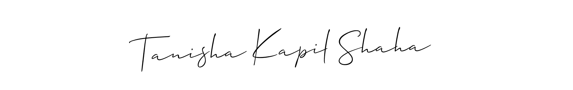 Use a signature maker to create a handwritten signature online. With this signature software, you can design (Allison_Script) your own signature for name Tanisha Kapil Shaha. Tanisha Kapil Shaha signature style 2 images and pictures png