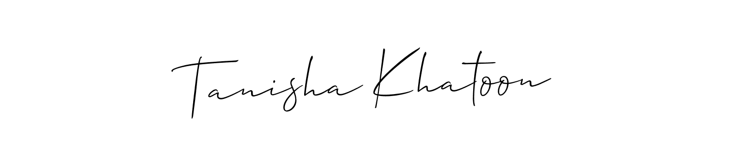 Use a signature maker to create a handwritten signature online. With this signature software, you can design (Allison_Script) your own signature for name Tanisha Khatoon. Tanisha Khatoon signature style 2 images and pictures png