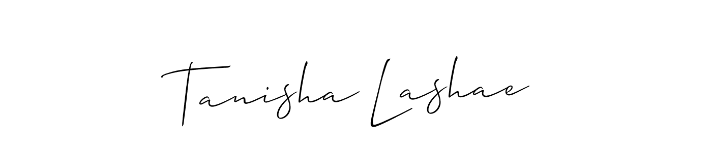 Make a beautiful signature design for name Tanisha Lashae. With this signature (Allison_Script) style, you can create a handwritten signature for free. Tanisha Lashae signature style 2 images and pictures png