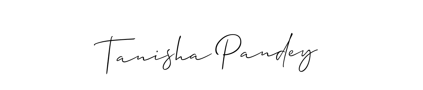 Make a beautiful signature design for name Tanisha Pandey. With this signature (Allison_Script) style, you can create a handwritten signature for free. Tanisha Pandey signature style 2 images and pictures png
