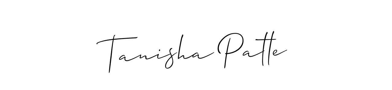 Allison_Script is a professional signature style that is perfect for those who want to add a touch of class to their signature. It is also a great choice for those who want to make their signature more unique. Get Tanisha Patle name to fancy signature for free. Tanisha Patle signature style 2 images and pictures png