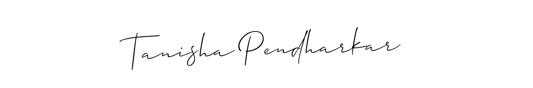 How to make Tanisha Pendharkar signature? Allison_Script is a professional autograph style. Create handwritten signature for Tanisha Pendharkar name. Tanisha Pendharkar signature style 2 images and pictures png