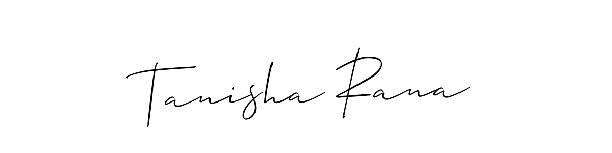 Design your own signature with our free online signature maker. With this signature software, you can create a handwritten (Allison_Script) signature for name Tanisha Rana. Tanisha Rana signature style 2 images and pictures png