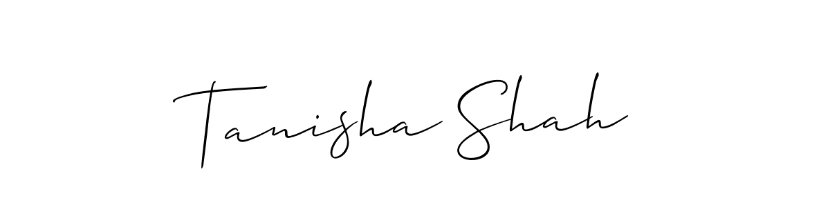 Design your own signature with our free online signature maker. With this signature software, you can create a handwritten (Allison_Script) signature for name Tanisha Shah. Tanisha Shah signature style 2 images and pictures png