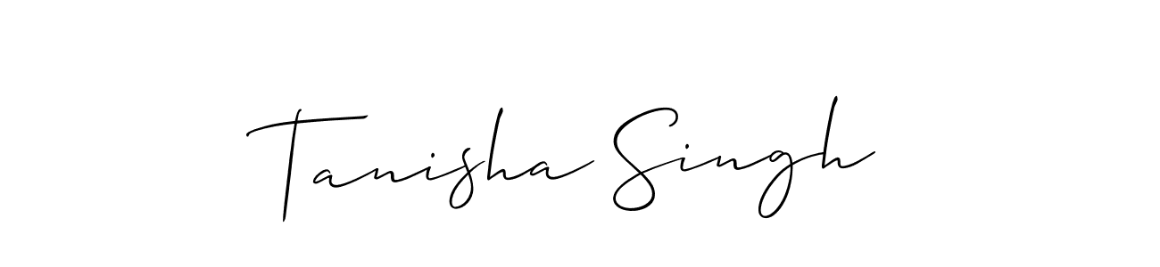 It looks lik you need a new signature style for name Tanisha Singh. Design unique handwritten (Allison_Script) signature with our free signature maker in just a few clicks. Tanisha Singh signature style 2 images and pictures png