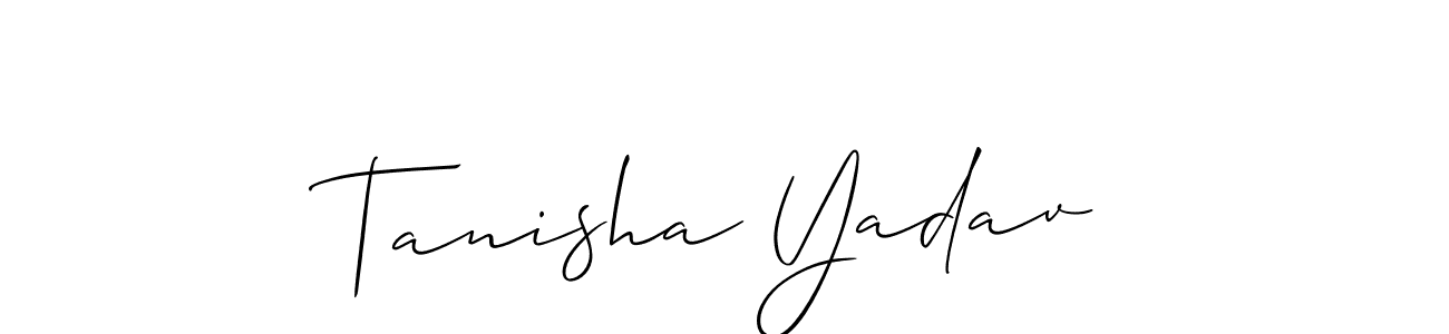 Design your own signature with our free online signature maker. With this signature software, you can create a handwritten (Allison_Script) signature for name Tanisha Yadav. Tanisha Yadav signature style 2 images and pictures png