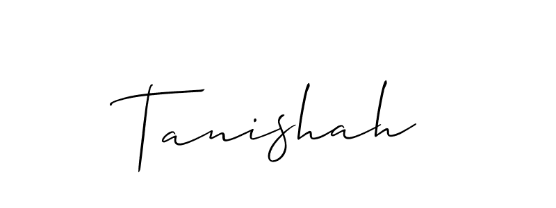 Create a beautiful signature design for name Tanishah. With this signature (Allison_Script) fonts, you can make a handwritten signature for free. Tanishah signature style 2 images and pictures png