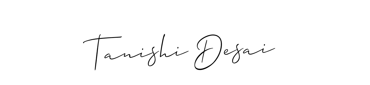 This is the best signature style for the Tanishi Desai name. Also you like these signature font (Allison_Script). Mix name signature. Tanishi Desai signature style 2 images and pictures png