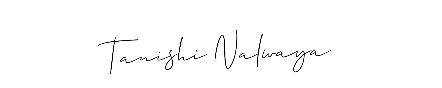 This is the best signature style for the Tanishi Nalwaya name. Also you like these signature font (Allison_Script). Mix name signature. Tanishi Nalwaya signature style 2 images and pictures png