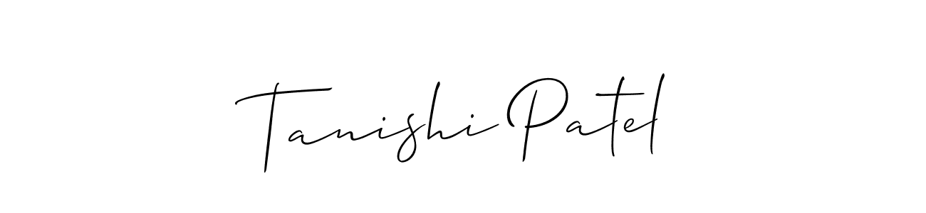 Make a beautiful signature design for name Tanishi Patel. With this signature (Allison_Script) style, you can create a handwritten signature for free. Tanishi Patel signature style 2 images and pictures png