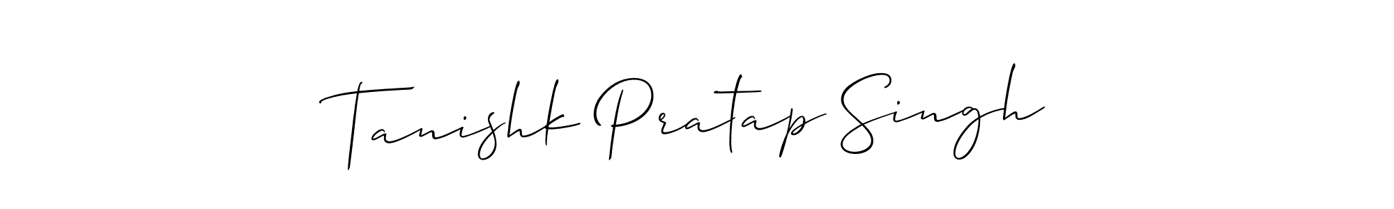 Allison_Script is a professional signature style that is perfect for those who want to add a touch of class to their signature. It is also a great choice for those who want to make their signature more unique. Get Tanishk Pratap Singh name to fancy signature for free. Tanishk Pratap Singh signature style 2 images and pictures png
