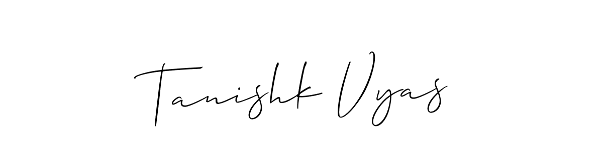 Tanishk Vyas stylish signature style. Best Handwritten Sign (Allison_Script) for my name. Handwritten Signature Collection Ideas for my name Tanishk Vyas. Tanishk Vyas signature style 2 images and pictures png