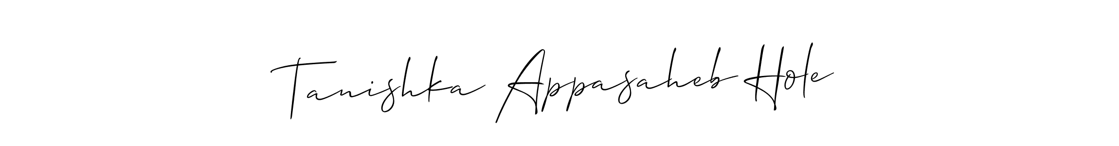 How to make Tanishka Appasaheb Hole signature? Allison_Script is a professional autograph style. Create handwritten signature for Tanishka Appasaheb Hole name. Tanishka Appasaheb Hole signature style 2 images and pictures png