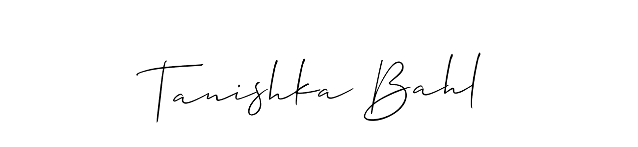 You should practise on your own different ways (Allison_Script) to write your name (Tanishka Bahl) in signature. don't let someone else do it for you. Tanishka Bahl signature style 2 images and pictures png