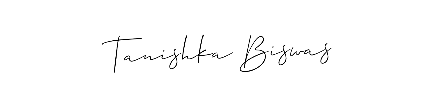 Also we have Tanishka Biswas name is the best signature style. Create professional handwritten signature collection using Allison_Script autograph style. Tanishka Biswas signature style 2 images and pictures png