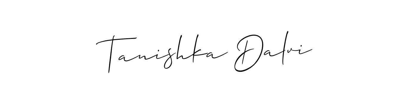 How to make Tanishka Dalvi name signature. Use Allison_Script style for creating short signs online. This is the latest handwritten sign. Tanishka Dalvi signature style 2 images and pictures png