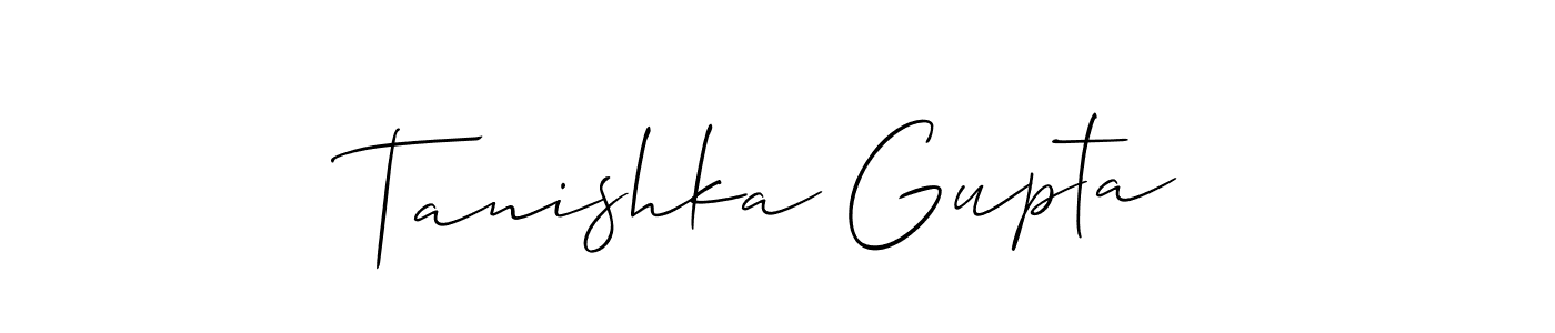 How to make Tanishka Gupta signature? Allison_Script is a professional autograph style. Create handwritten signature for Tanishka Gupta name. Tanishka Gupta signature style 2 images and pictures png