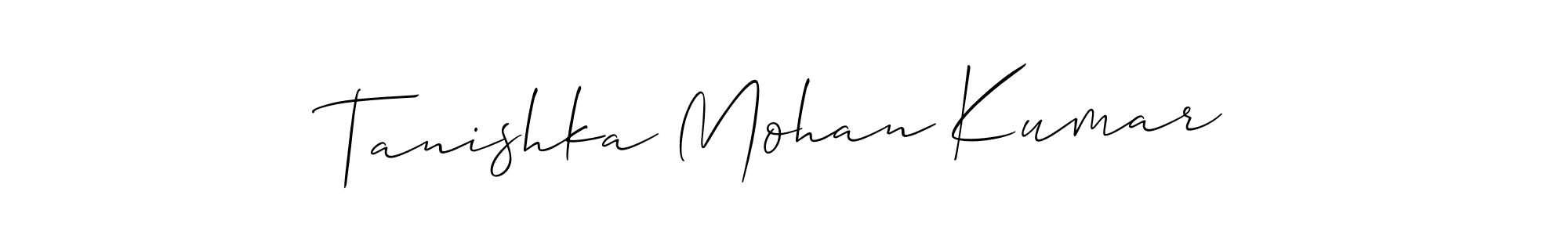 Also we have Tanishka Mohan Kumar name is the best signature style. Create professional handwritten signature collection using Allison_Script autograph style. Tanishka Mohan Kumar signature style 2 images and pictures png