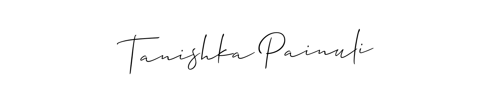 Make a beautiful signature design for name Tanishka Painuli. With this signature (Allison_Script) style, you can create a handwritten signature for free. Tanishka Painuli signature style 2 images and pictures png