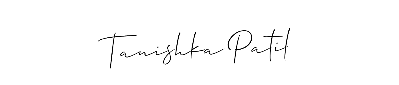 Tanishka Patil stylish signature style. Best Handwritten Sign (Allison_Script) for my name. Handwritten Signature Collection Ideas for my name Tanishka Patil. Tanishka Patil signature style 2 images and pictures png