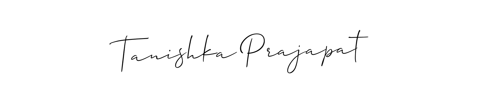 This is the best signature style for the Tanishka Prajapat name. Also you like these signature font (Allison_Script). Mix name signature. Tanishka Prajapat signature style 2 images and pictures png