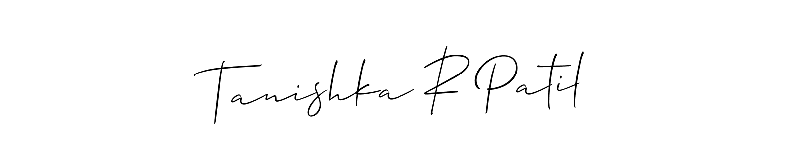 It looks lik you need a new signature style for name Tanishka R Patil. Design unique handwritten (Allison_Script) signature with our free signature maker in just a few clicks. Tanishka R Patil signature style 2 images and pictures png