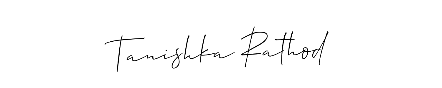 Make a beautiful signature design for name Tanishka Rathod. With this signature (Allison_Script) style, you can create a handwritten signature for free. Tanishka Rathod signature style 2 images and pictures png