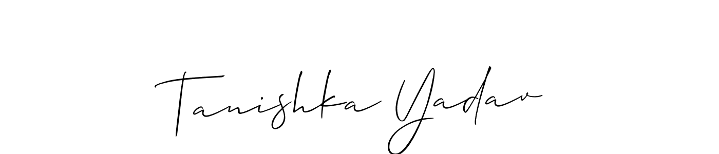 Use a signature maker to create a handwritten signature online. With this signature software, you can design (Allison_Script) your own signature for name Tanishka Yadav. Tanishka Yadav signature style 2 images and pictures png