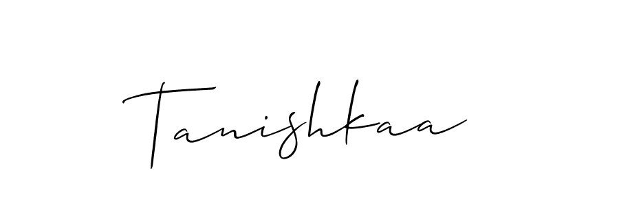 Design your own signature with our free online signature maker. With this signature software, you can create a handwritten (Allison_Script) signature for name Tanishkaa. Tanishkaa signature style 2 images and pictures png