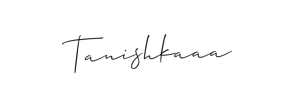How to make Tanishkaaa name signature. Use Allison_Script style for creating short signs online. This is the latest handwritten sign. Tanishkaaa signature style 2 images and pictures png