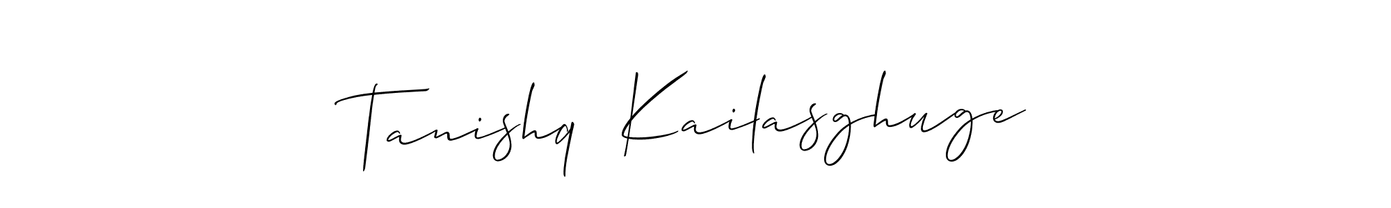 How to make Tanishq  Kailasghuge name signature. Use Allison_Script style for creating short signs online. This is the latest handwritten sign. Tanishq  Kailasghuge signature style 2 images and pictures png