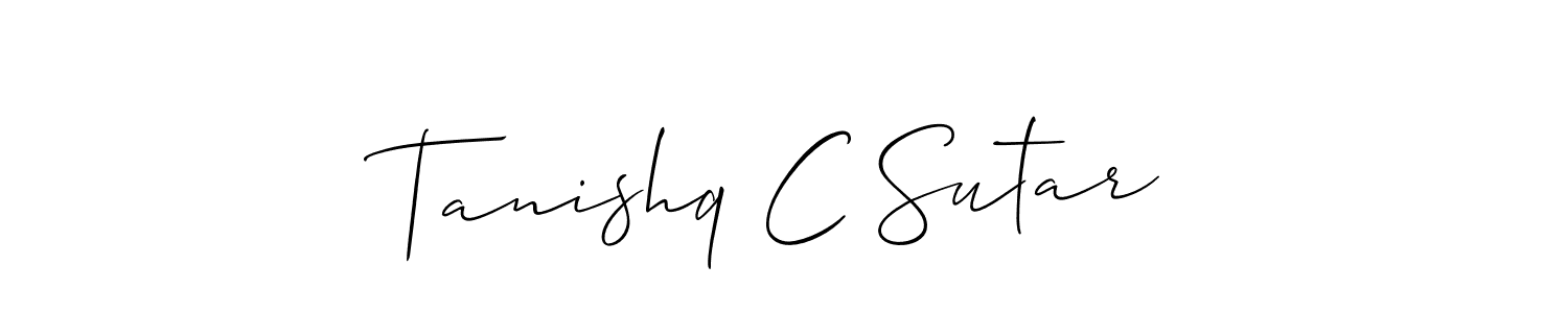 Also You can easily find your signature by using the search form. We will create Tanishq C Sutar name handwritten signature images for you free of cost using Allison_Script sign style. Tanishq C Sutar signature style 2 images and pictures png