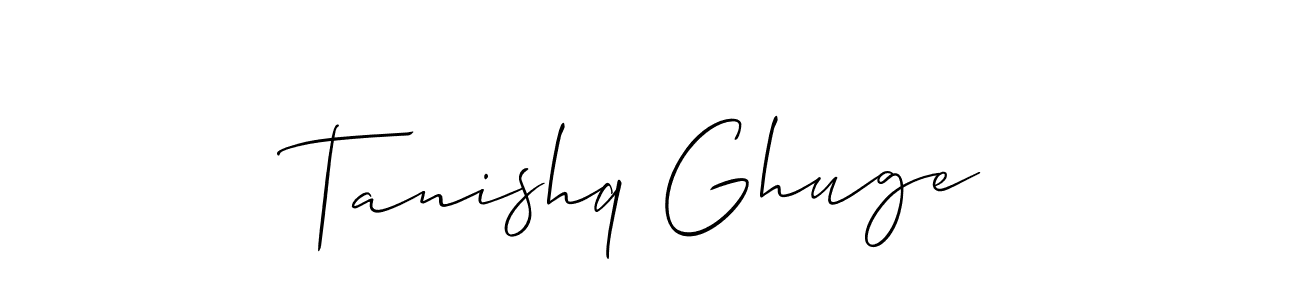 if you are searching for the best signature style for your name Tanishq Ghuge. so please give up your signature search. here we have designed multiple signature styles  using Allison_Script. Tanishq Ghuge signature style 2 images and pictures png