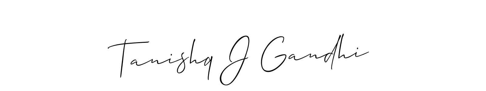 Make a beautiful signature design for name Tanishq J Gandhi. Use this online signature maker to create a handwritten signature for free. Tanishq J Gandhi signature style 2 images and pictures png