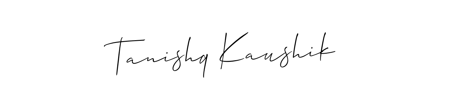 It looks lik you need a new signature style for name Tanishq Kaushik. Design unique handwritten (Allison_Script) signature with our free signature maker in just a few clicks. Tanishq Kaushik signature style 2 images and pictures png