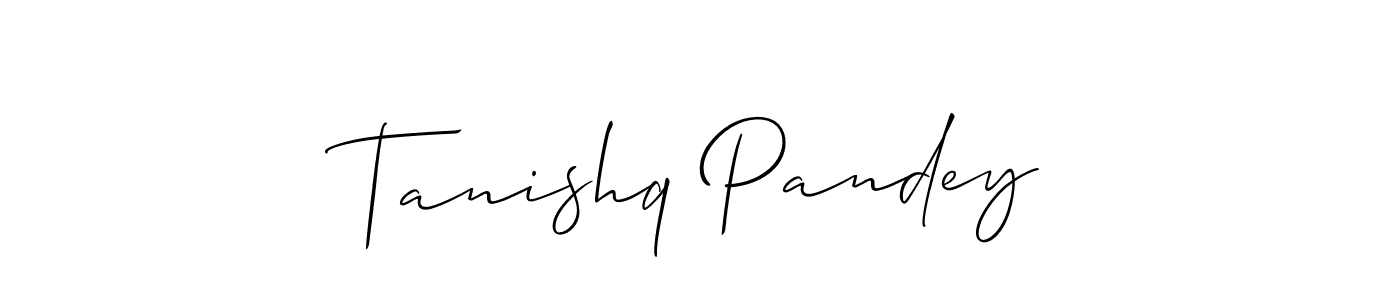 Make a beautiful signature design for name Tanishq Pandey. With this signature (Allison_Script) style, you can create a handwritten signature for free. Tanishq Pandey signature style 2 images and pictures png