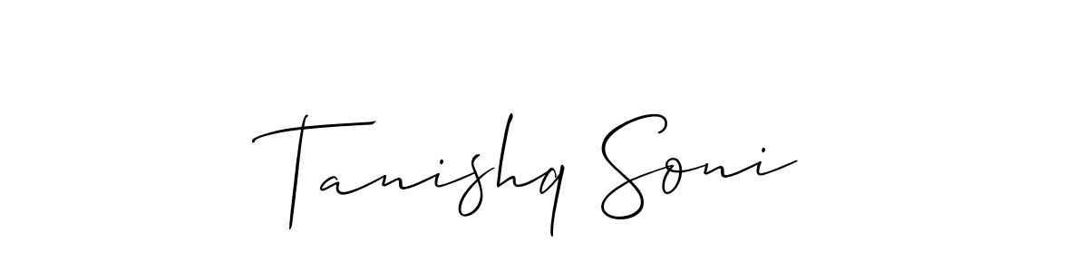 if you are searching for the best signature style for your name Tanishq Soni. so please give up your signature search. here we have designed multiple signature styles  using Allison_Script. Tanishq Soni signature style 2 images and pictures png