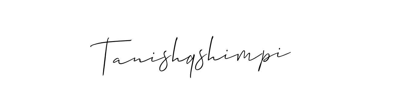 It looks lik you need a new signature style for name Tanishqshimpi. Design unique handwritten (Allison_Script) signature with our free signature maker in just a few clicks. Tanishqshimpi signature style 2 images and pictures png