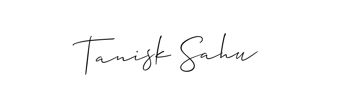 Make a beautiful signature design for name Tanisk Sahu. With this signature (Allison_Script) style, you can create a handwritten signature for free. Tanisk Sahu signature style 2 images and pictures png