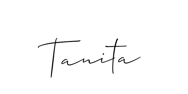 Use a signature maker to create a handwritten signature online. With this signature software, you can design (Allison_Script) your own signature for name Tanita. Tanita signature style 2 images and pictures png
