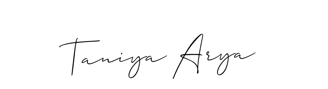 Taniya Arya stylish signature style. Best Handwritten Sign (Allison_Script) for my name. Handwritten Signature Collection Ideas for my name Taniya Arya. Taniya Arya signature style 2 images and pictures png