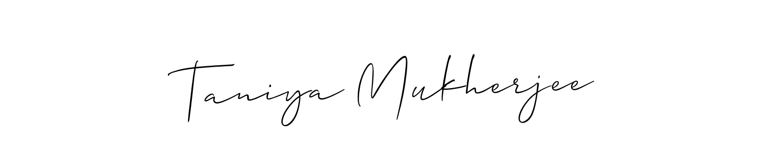 Also we have Taniya Mukherjee name is the best signature style. Create professional handwritten signature collection using Allison_Script autograph style. Taniya Mukherjee signature style 2 images and pictures png